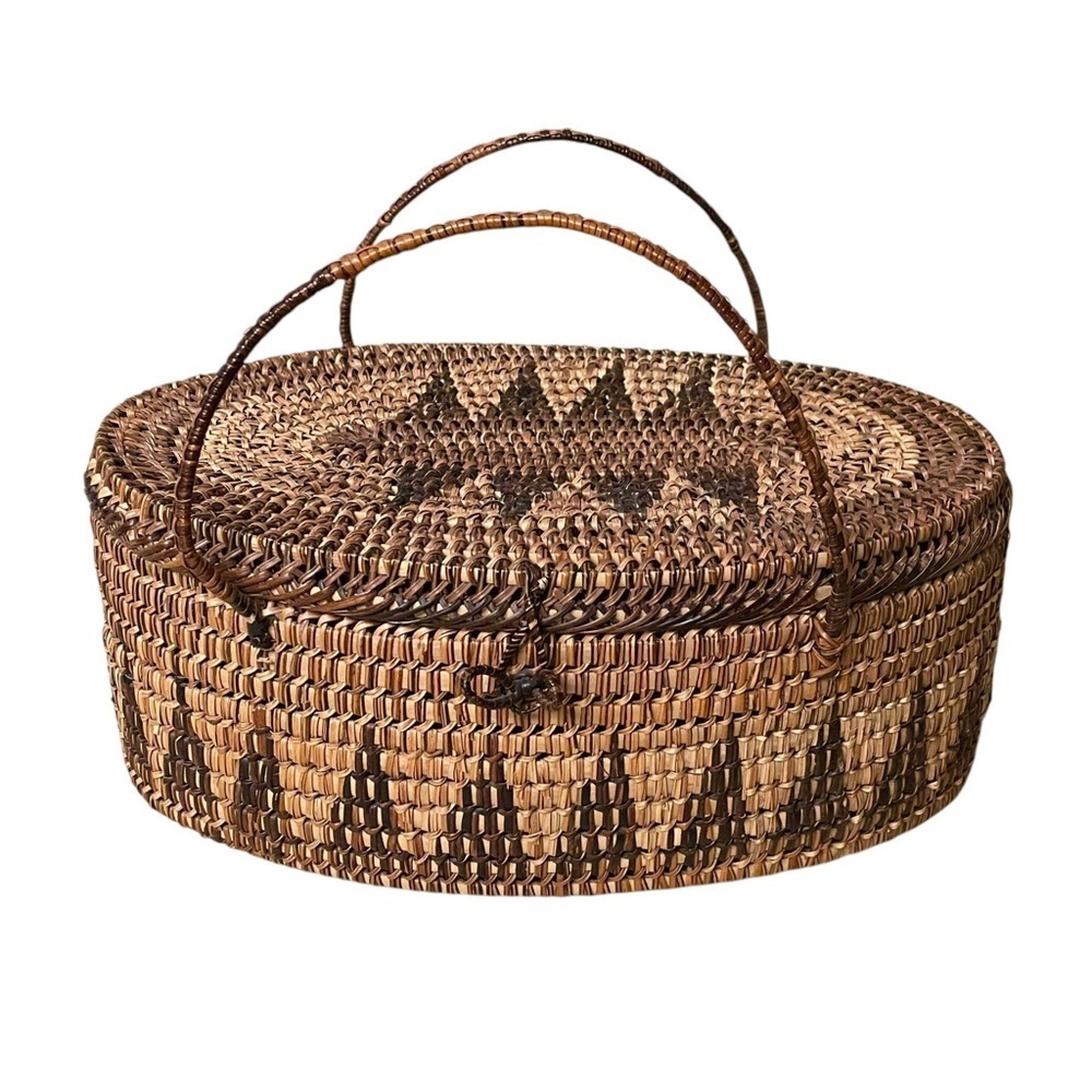Handmade Handwoven Oval Basket Lid Handles
Bali Brown Tan